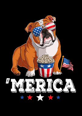 Bulldog 4th of July USA