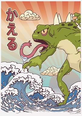 Kaiju Frog Kanagawa Wave