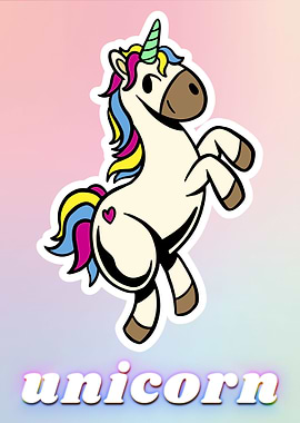 Colorful Unicorn Horse
