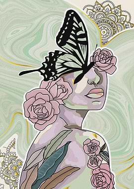 Fantasy woman portrait art