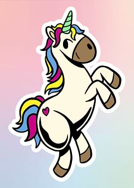Colorful Unicorn Horse