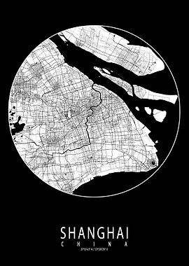 Shanghai Map Full Moon