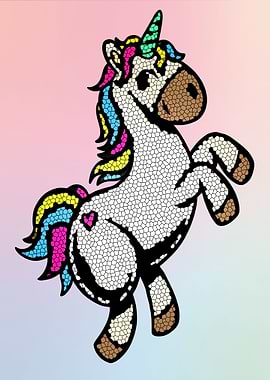 Colorful Unicorn Horse