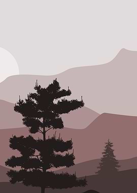 Mountain layers sun rise