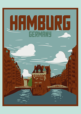 Hamburg City Germany Retro