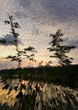 3d Lakeshore sunset