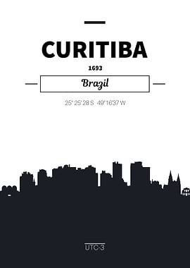 Curitiba skyline poster