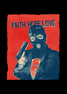 Faith Hope Love Woman Gun