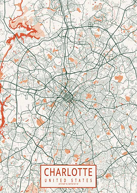 Charlotte Map Bohemian