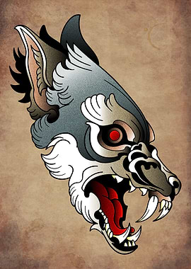 wolf neo traditional