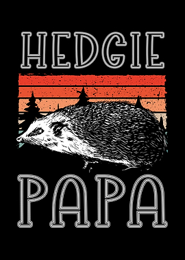 Cute hedgehog dad retro
