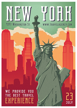 Retro New York Skyline