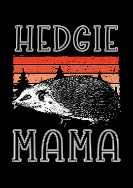 Cute hedgehog mom retro