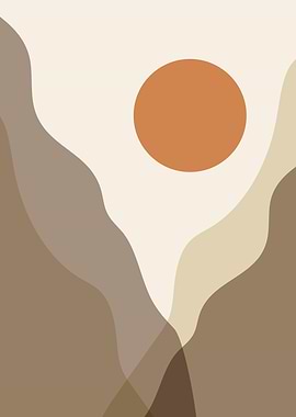 Mid century Mountain Sun