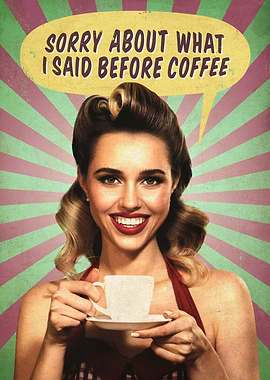 Retro Coffee Woman