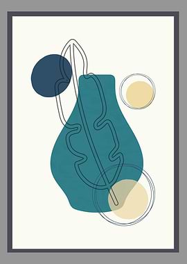 Botanical abstract pottery