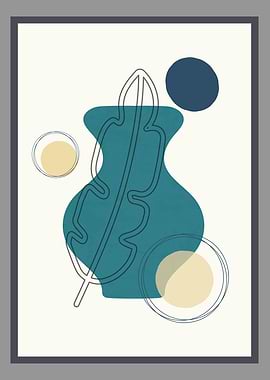 Botanical abstract pottery