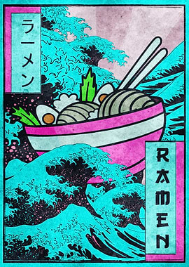 Ramen Kanagawa Wave Retro