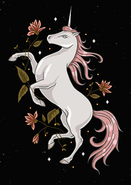 White Unicorn Horse