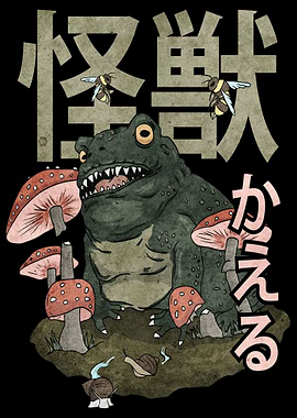 Cottagecore Kaiju Frog