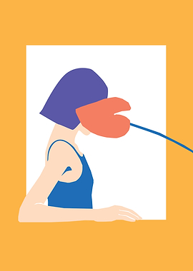 Cute girl with flowers