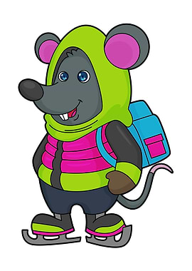 Mouse Ice skating Hiker