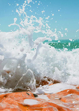 Beige and White Sand Beach