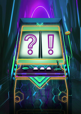 Neon Teal Slot Machine