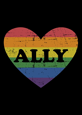 Ally rainbow flag heart fo