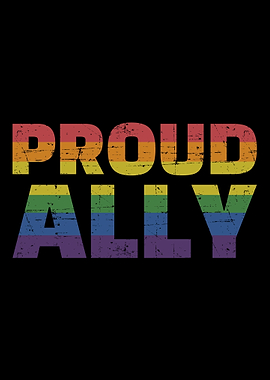 Proud ally with rainbow fl
