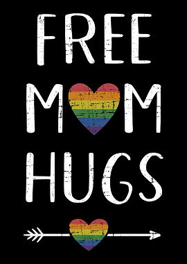 Free mom hugs with rainbow