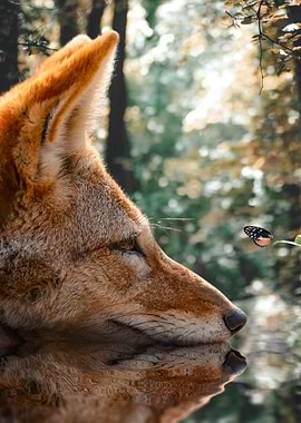 Fox Butterfly Reflection