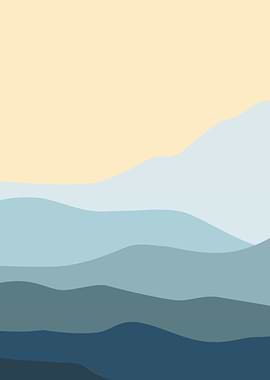 Minimal mountain sky cloud