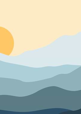 Sun with Blue Sky mountain