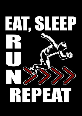 Eat Sleep Run Repeat Retro