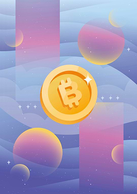 Bitcoin logo floating