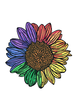 Sunflower in pride colors