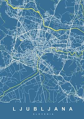 LJUBLJANA Map SLOVENIA