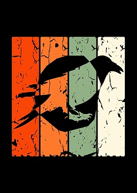 Retro Crow Raven Bird