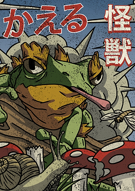 Cottagecore Kaiju Frog