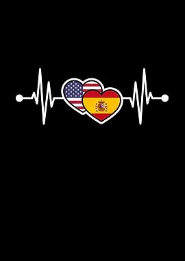 USA Heart Spain Heartbeat