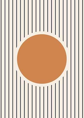 Mid century sun line art