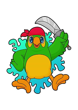 Parrot Pirate Sword Scarf