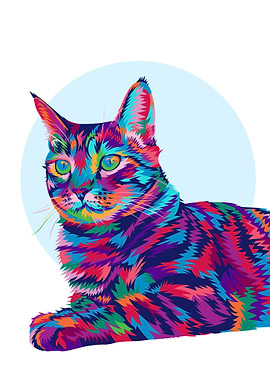 Colorful Tabby Cat