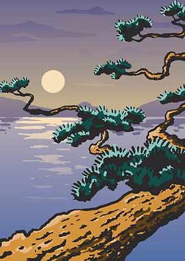 Tree over ocean nature