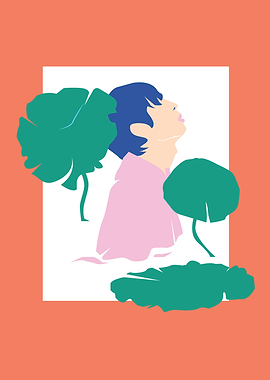 Floral woman tropical leaf