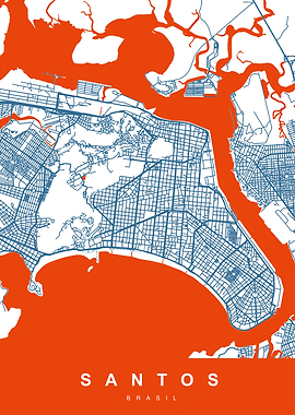 SANTOS Map BRASIL