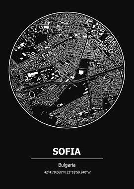 Sofia City Map Bulgaria