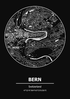 Bern City Map Switzerland