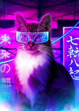 cat cyberpunk